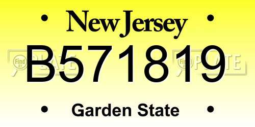B571819 New Jersey License Plate