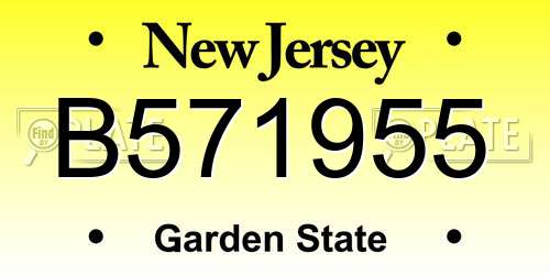 B571955 New Jersey License Plate