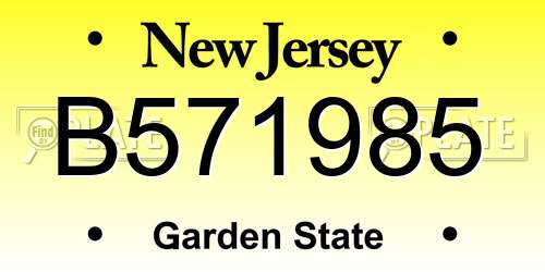 B571985 New Jersey License Plate