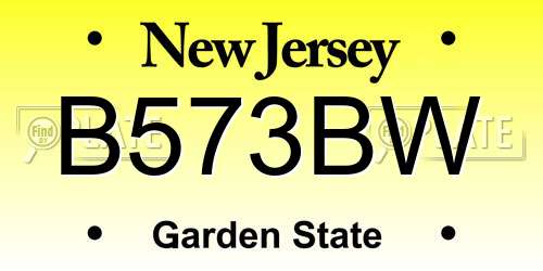 B573BW New Jersey License Plate