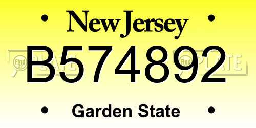 B574892 New Jersey License Plate