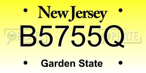 B5755Q New Jersey License Plate