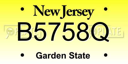 B5758Q New Jersey License Plate