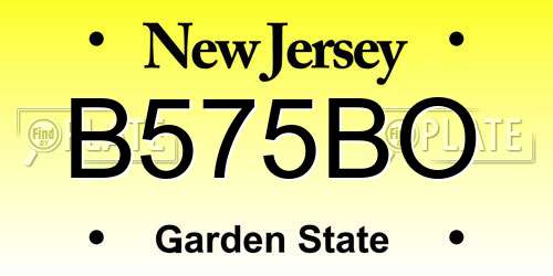 B575BO New Jersey License Plate