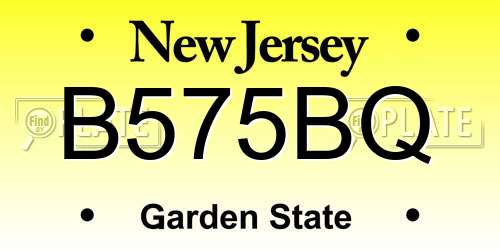 B575BQ New Jersey License Plate