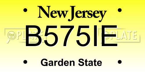 B575IE New Jersey License Plate
