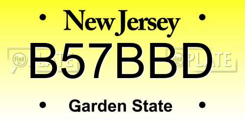 B57BBD New Jersey License Plate