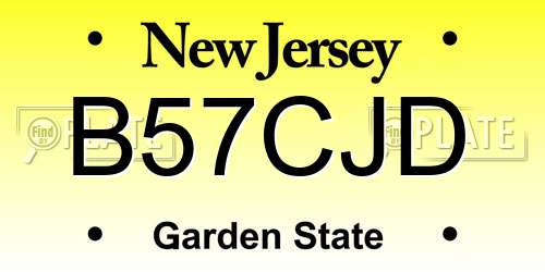 B57CJD New Jersey License Plate