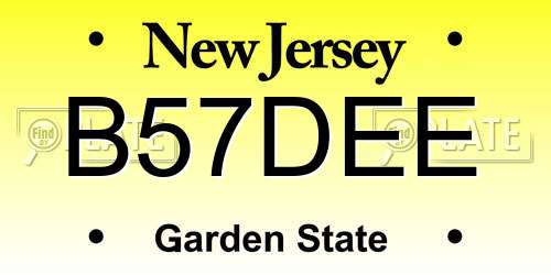 B57DEE New Jersey License Plate