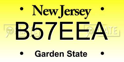 B57EEA New Jersey License Plate