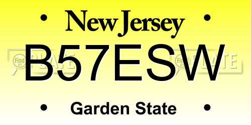 B57ESW New Jersey License Plate