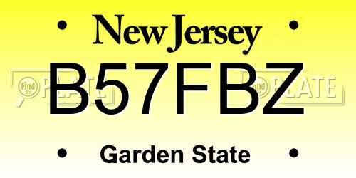 B57FBZ New Jersey License Plate