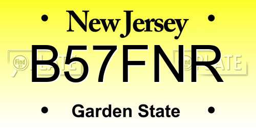 B57FNR New Jersey License Plate