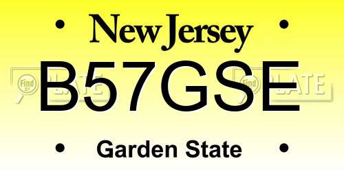B57GSE New Jersey License Plate