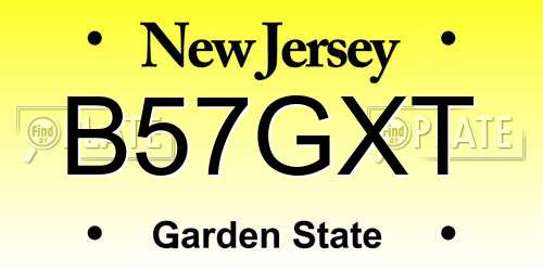 B57GXT New Jersey License Plate