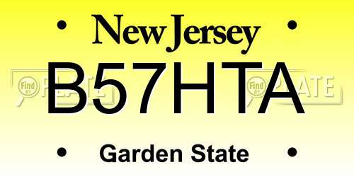 B57HTA New Jersey License Plate