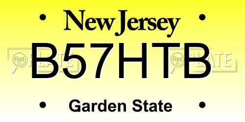B57HTB New Jersey License Plate