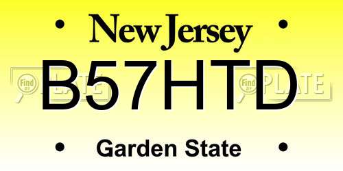 B57HTD New Jersey License Plate