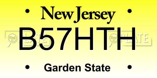 B57HTH New Jersey License Plate