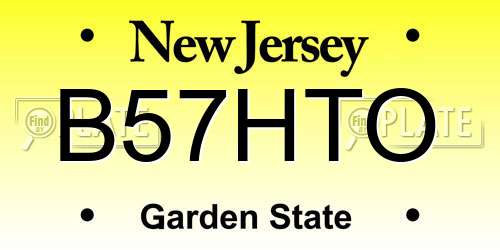 B57HTO New Jersey License Plate