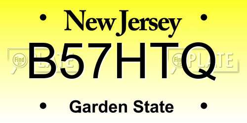B57HTQ New Jersey License Plate