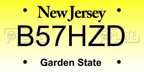 B57HZD New Jersey License Plate