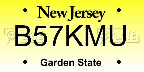 B57KMU New Jersey License Plate