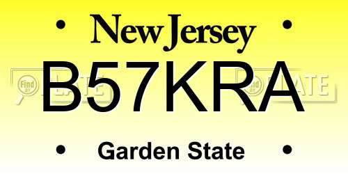 B57KRA New Jersey License Plate