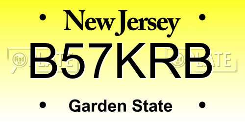 B57KRB New Jersey License Plate