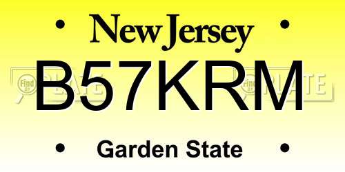 B57KRM New Jersey License Plate