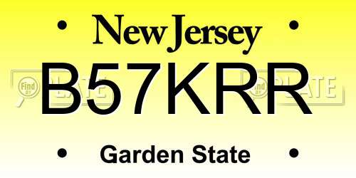 B57KRR New Jersey License Plate
