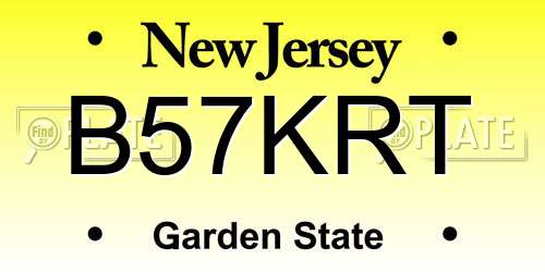 B57KRT New Jersey License Plate