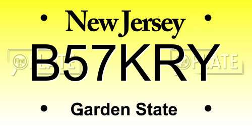 B57KRY New Jersey License Plate