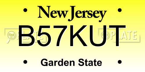B57KUT New Jersey License Plate