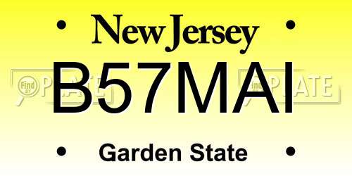 B57MAI New Jersey License Plate