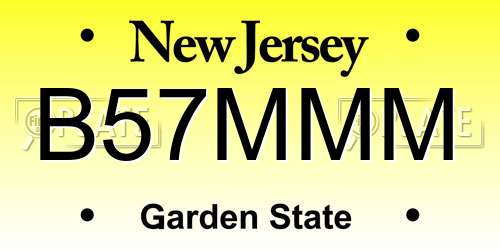 B57MMM New Jersey License Plate
