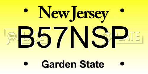B57NSP New Jersey License Plate