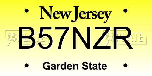 B57NZR New Jersey License Plate