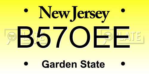 B57OEE New Jersey License Plate