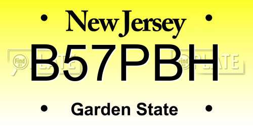 B57PBH New Jersey License Plate
