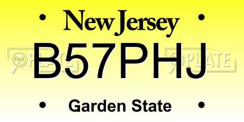 B57PHJ New Jersey License Plate