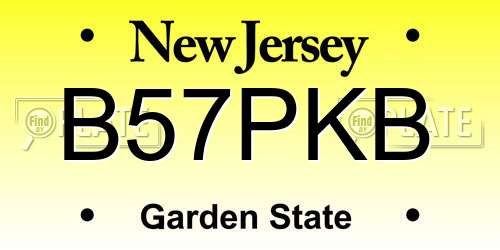 B57PKB New Jersey License Plate