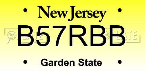 B57RBB New Jersey License Plate