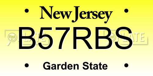 B57RBS New Jersey License Plate