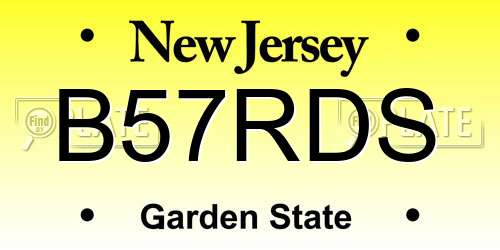 B57RDS New Jersey License Plate