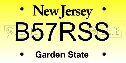 B57RSS New Jersey License Plate
