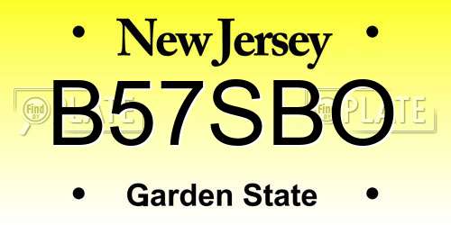 B57SBO New Jersey License Plate
