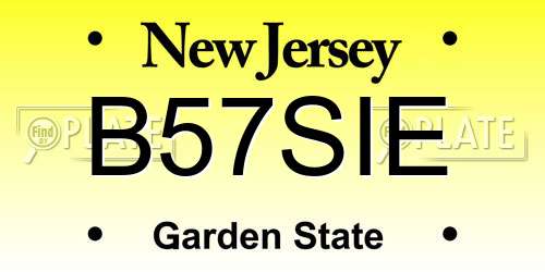 B57SIE New Jersey License Plate