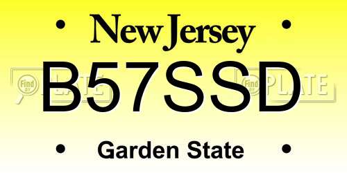 B57SSD New Jersey License Plate