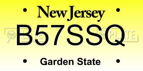 B57SSQ New Jersey License Plate